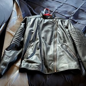 Genuine leather womens jacket